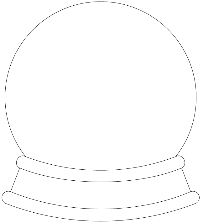 Blank Snowglobe Coloring Page