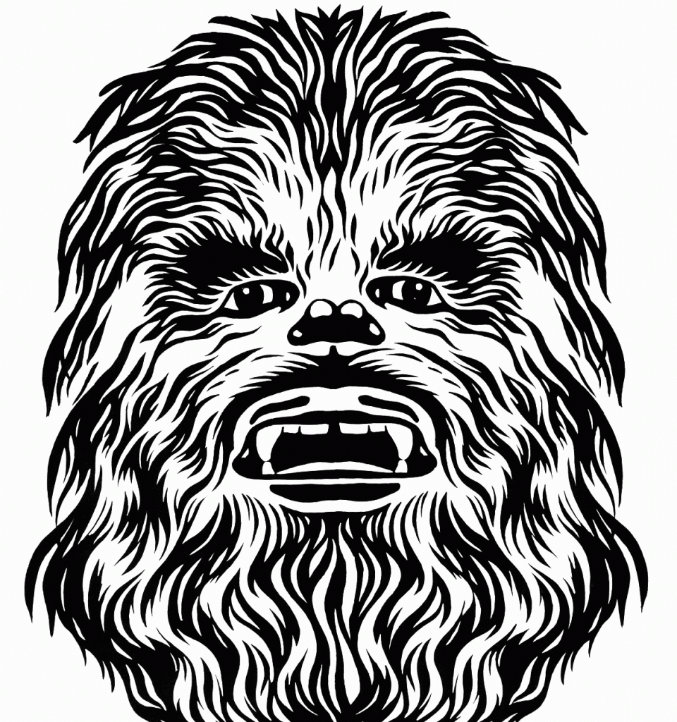 Chewbaccas Face Coloring Page