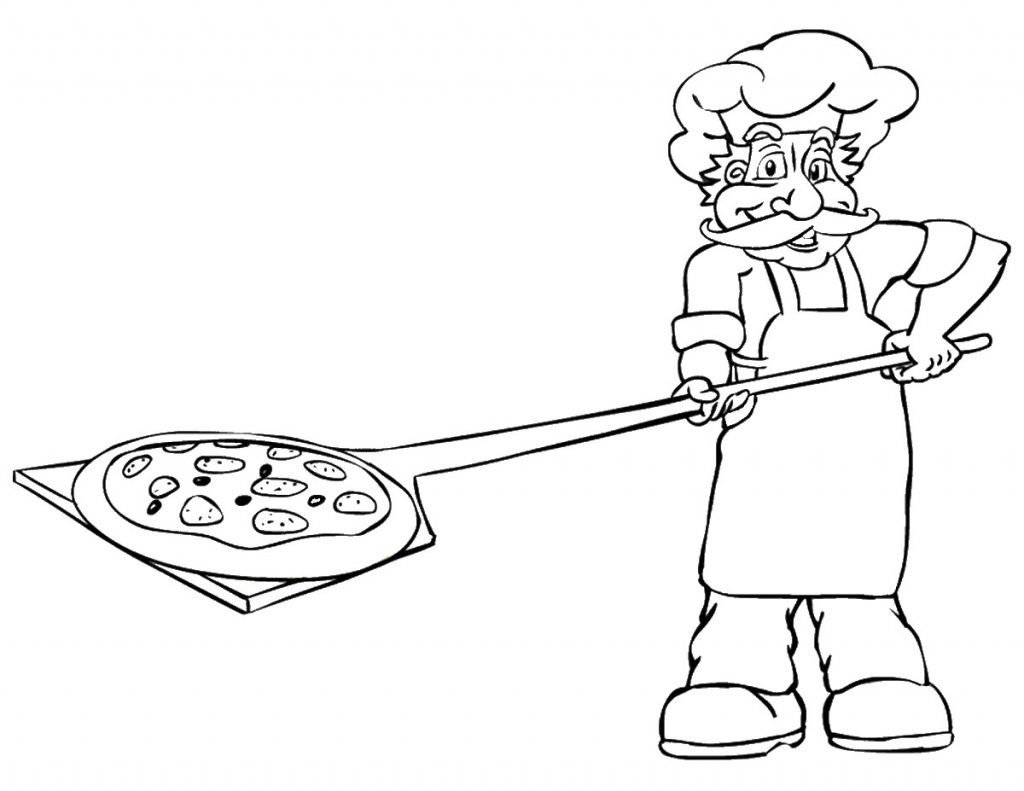 Cooking Pizza Coloring Pages