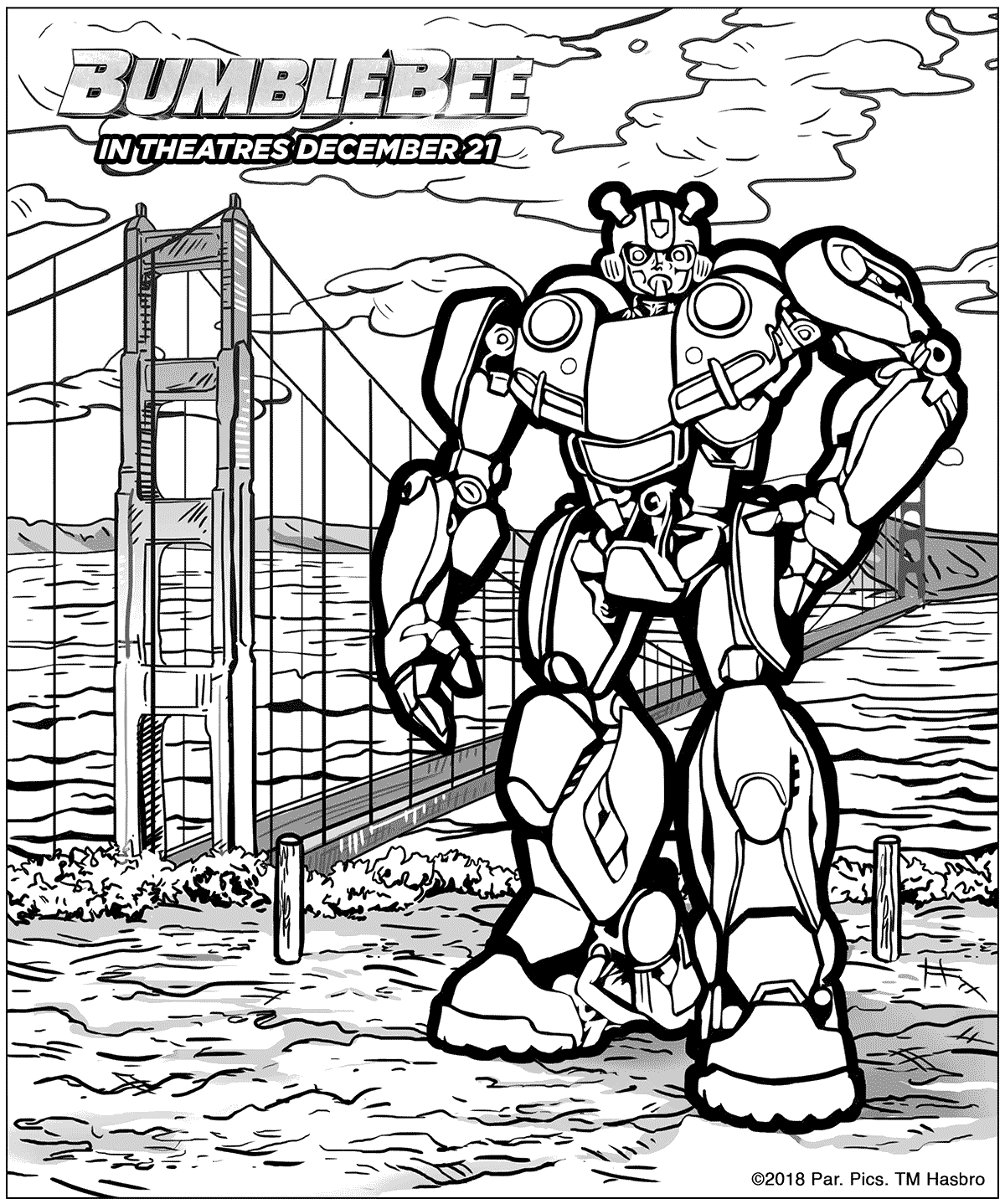 Transformers Coloring Pages Bumblebee Cartoon