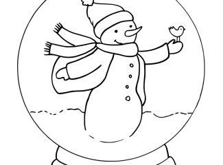 Cute Snowman Snowglobe Coloring Pages