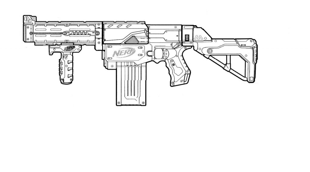 Drawing Of Nerf Gun Coloring Page