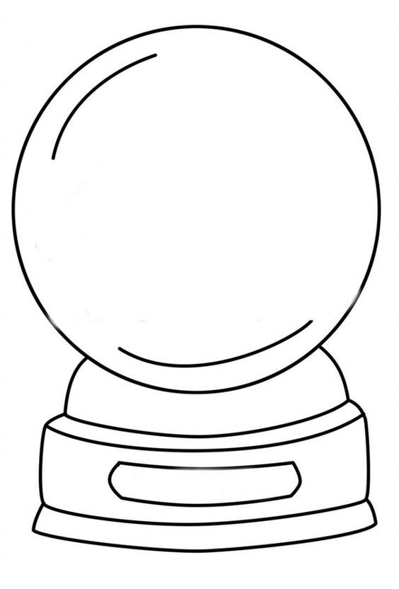 Easy Snowglobe Coloring Pages