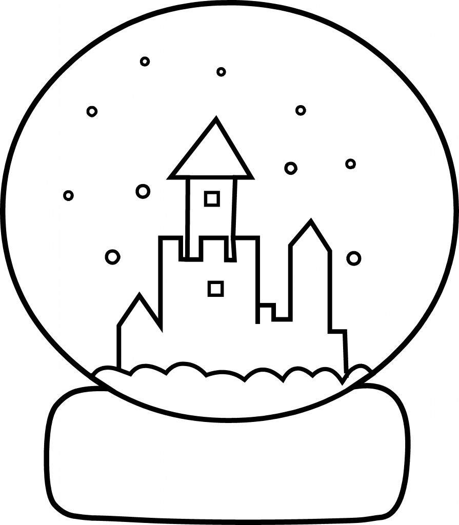 Easy Snowglobe Coloring Pages