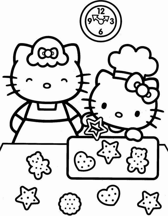 Hello Kitty Christmas Cookies Coloring Page