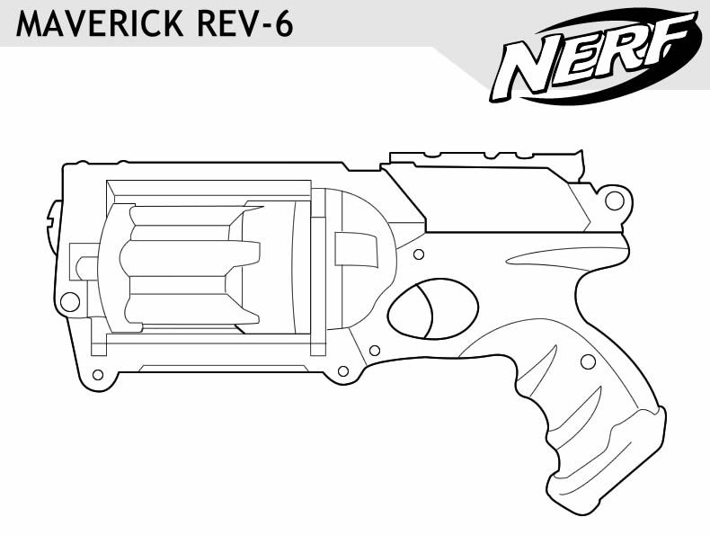 Nerf Gun Coloring Sheets