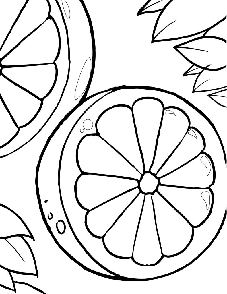 Orange Slices Coloring Pages