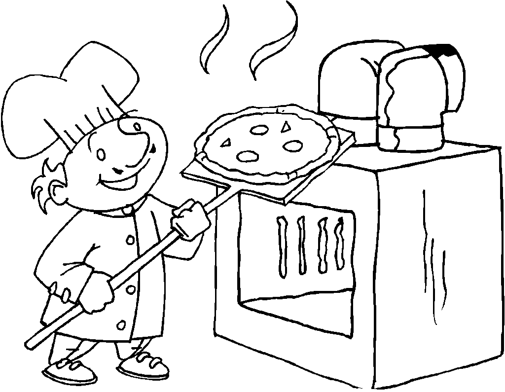 Pizza Oven Coloring Page