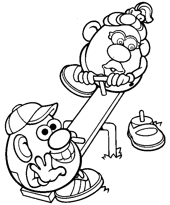 See Saw Mr Potato Head Coloring Pages