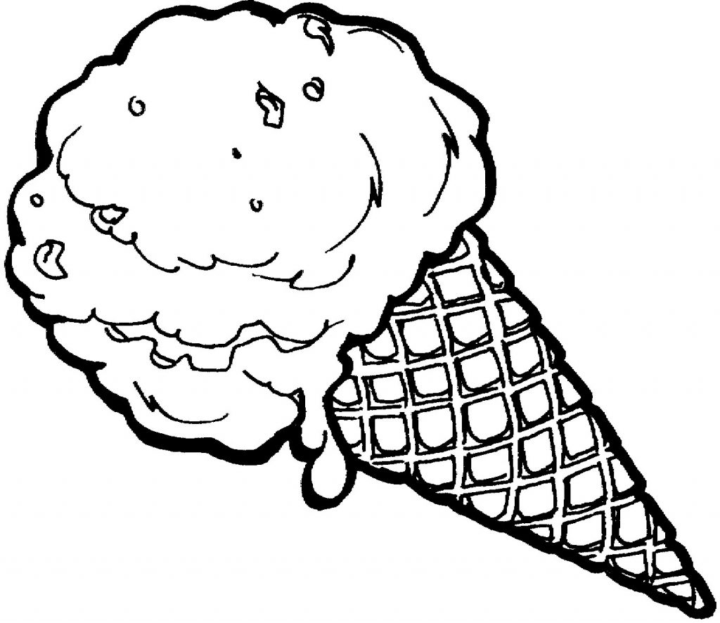 Waffle Cone Dessert Coloring Page