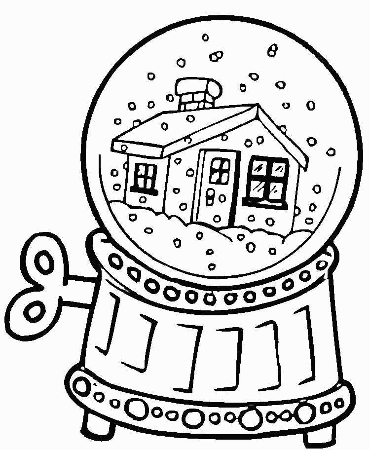 Winter Snowglobe Coloring Pages