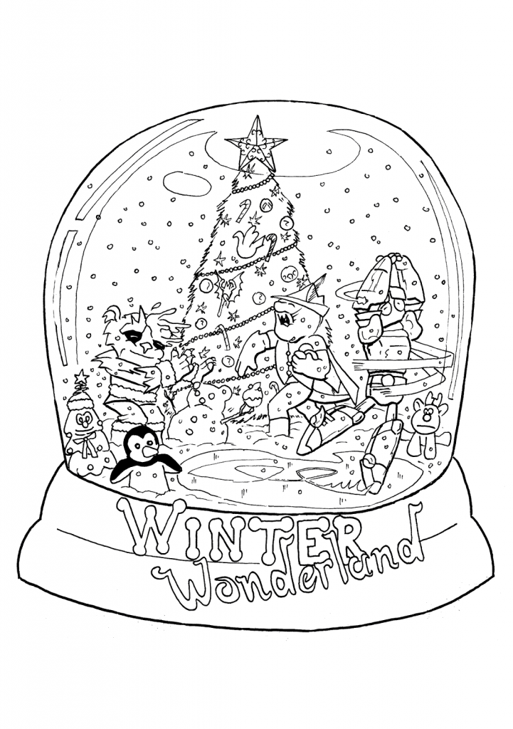 Winter Wonderland Snowglobe Coloring Page