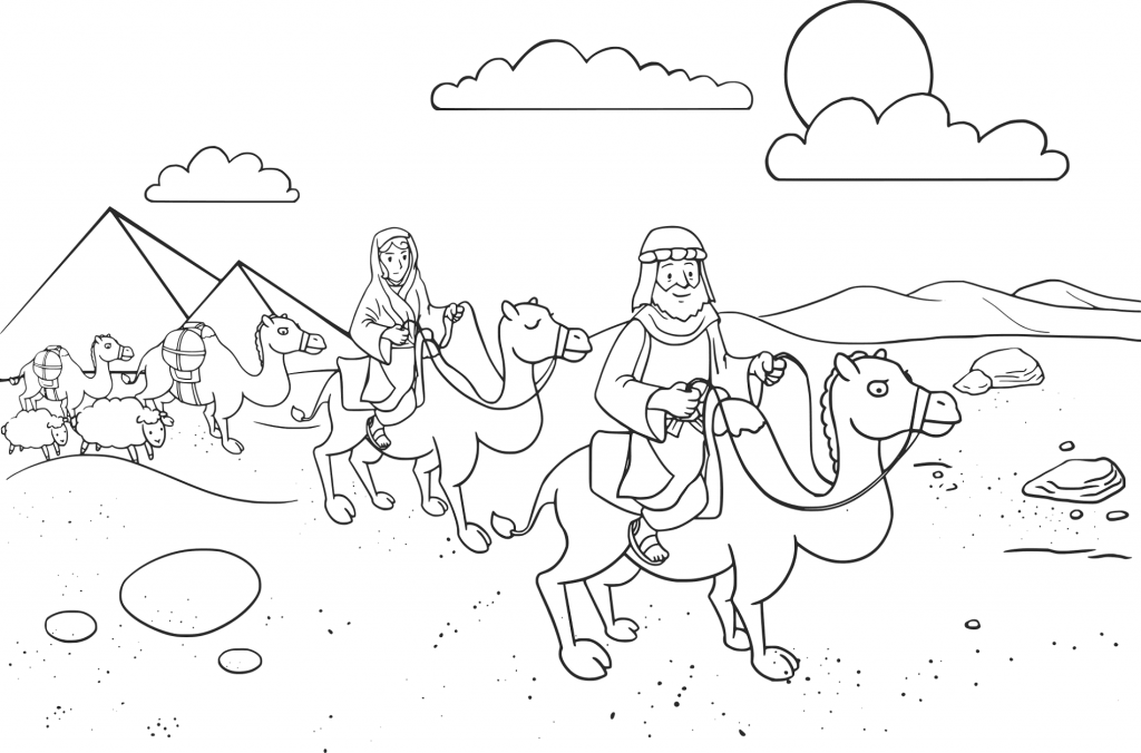 Abraham And Sara Traveling Coloring Page