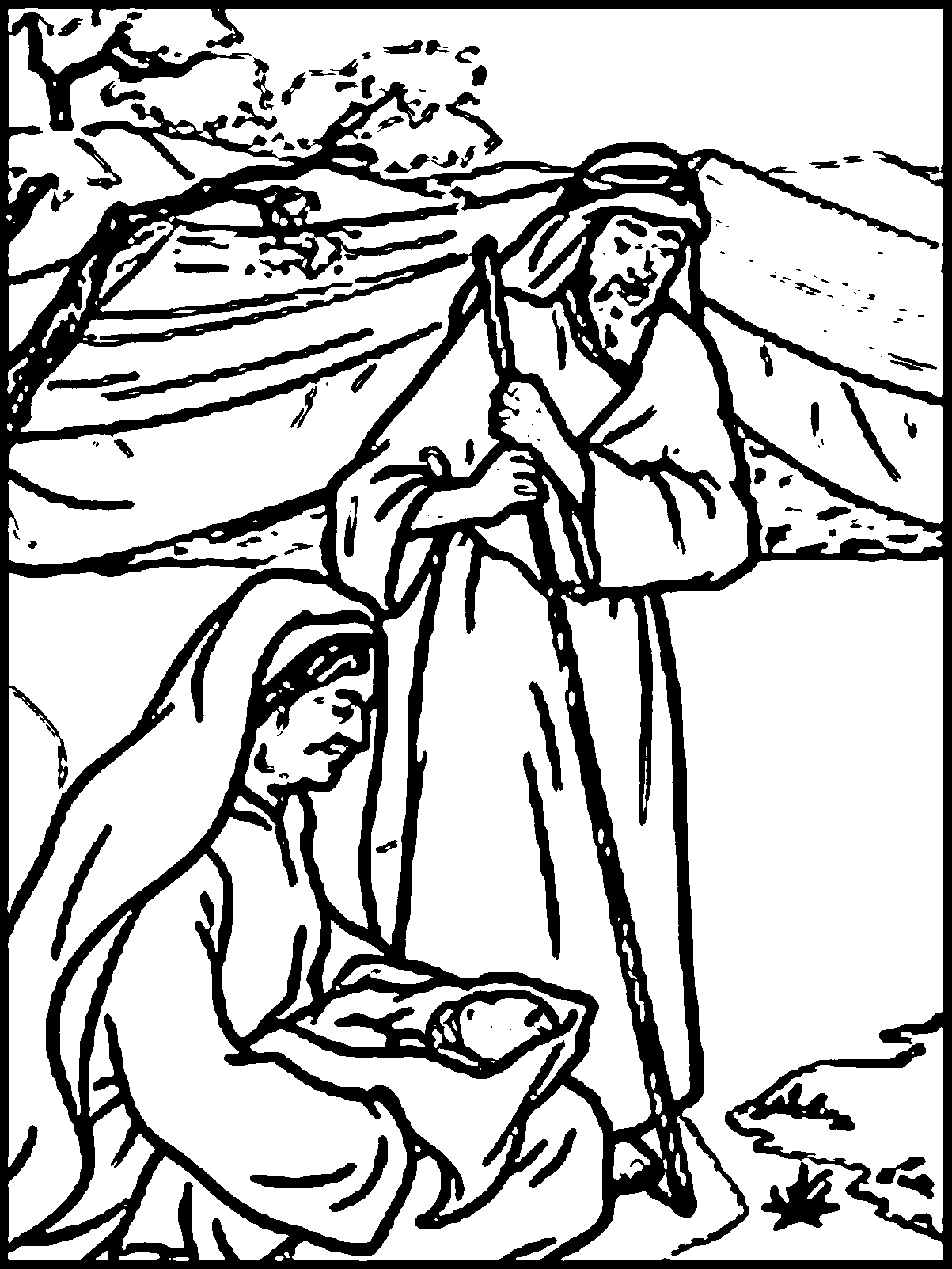 Abraham Sarah And Baby Isaac Coloring Pages