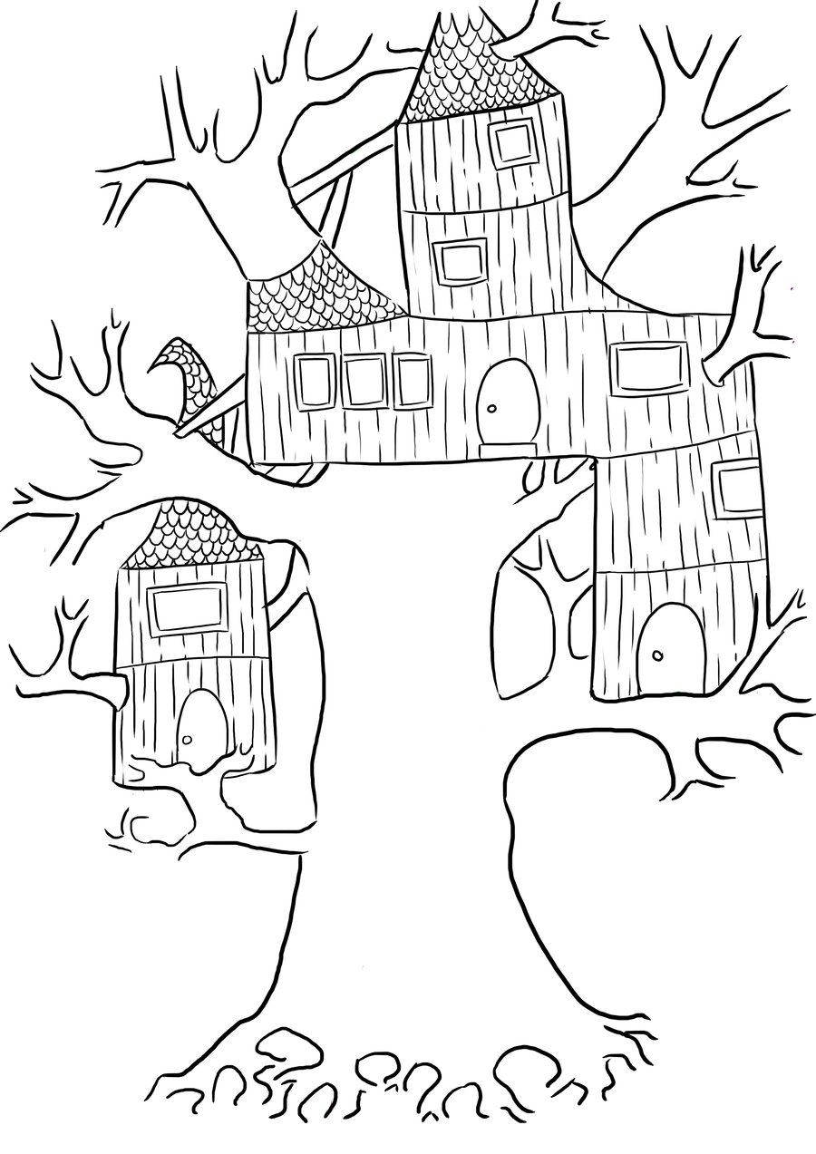 Treehouse Coloring Pages - Best Coloring Pages For Kids