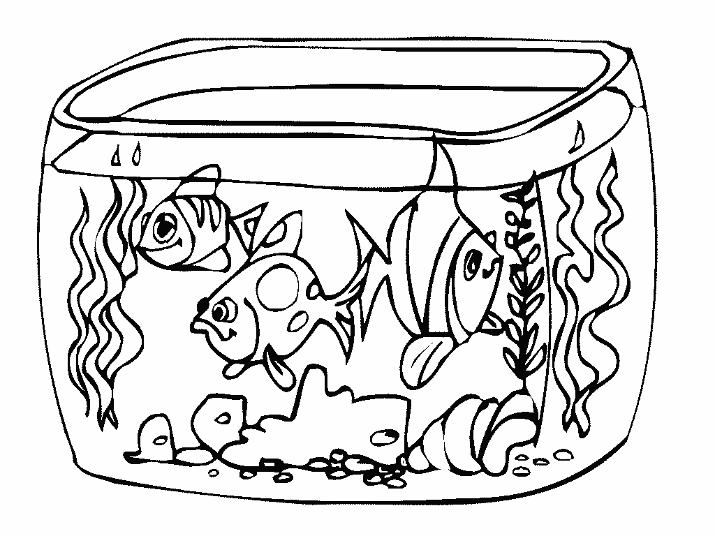 Fishbowl Aquarium Coloring Pages