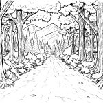 Forest Pathway Scene Coloring Page