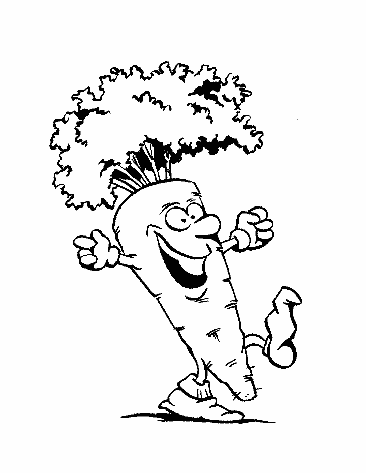 Funny Carrot Coloring Page