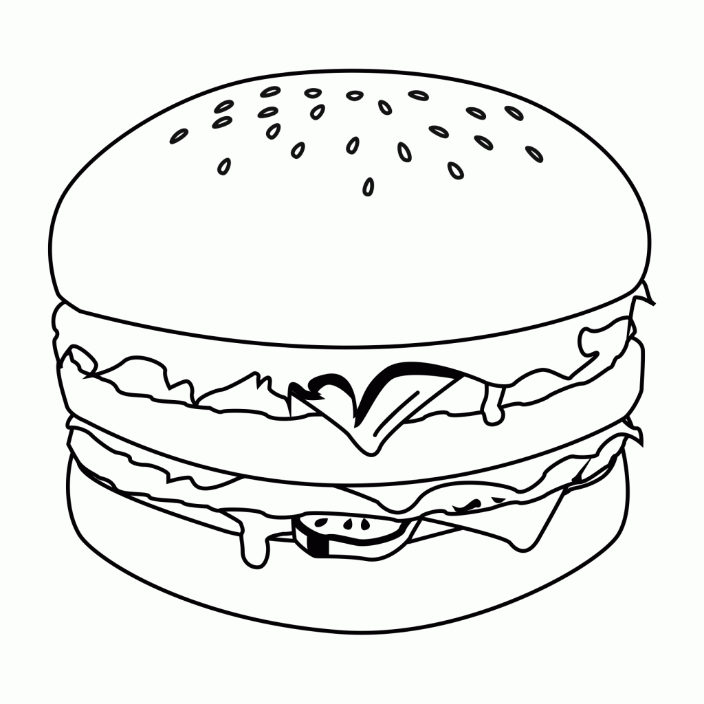 Hamburger Coloring Page