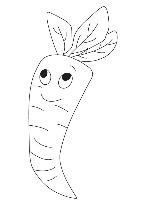 Happy Carrot Coloring Page