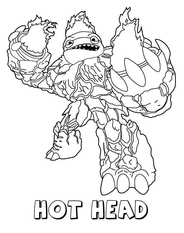 Hot Head Skylanders Coloring Pages.