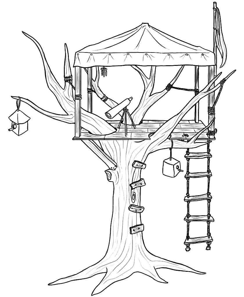 Treehouse Coloring Pages - Best Coloring Pages For Kids