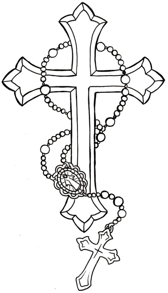 Beautiful Rosary Coloring Page