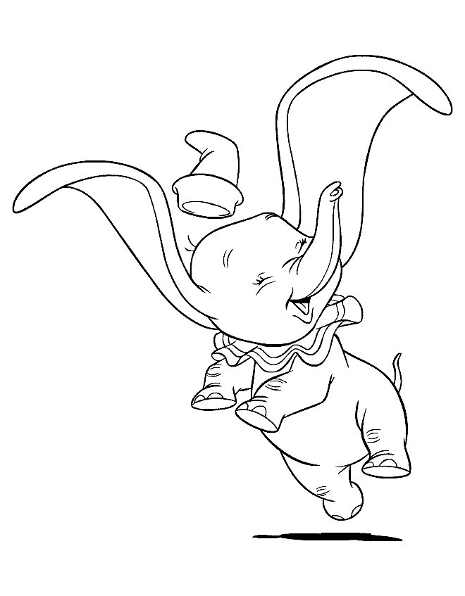 Dumbo Dancing Coloring Page