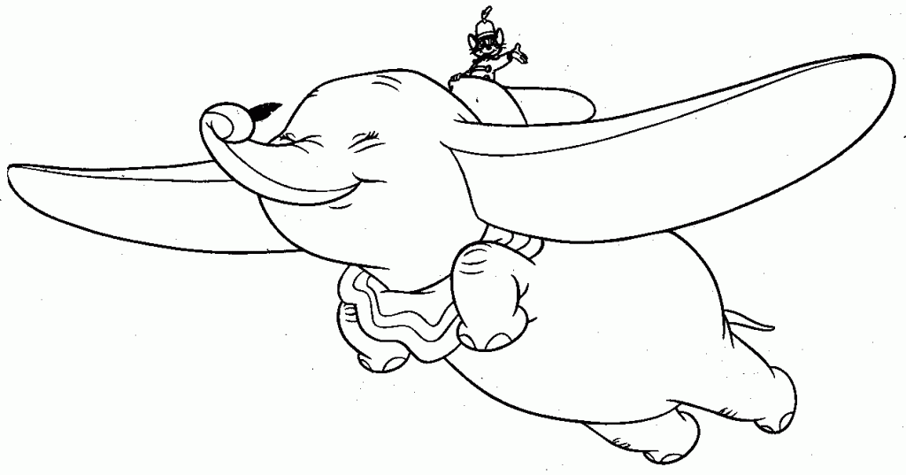 Dumbo Flying Coloring Pages
