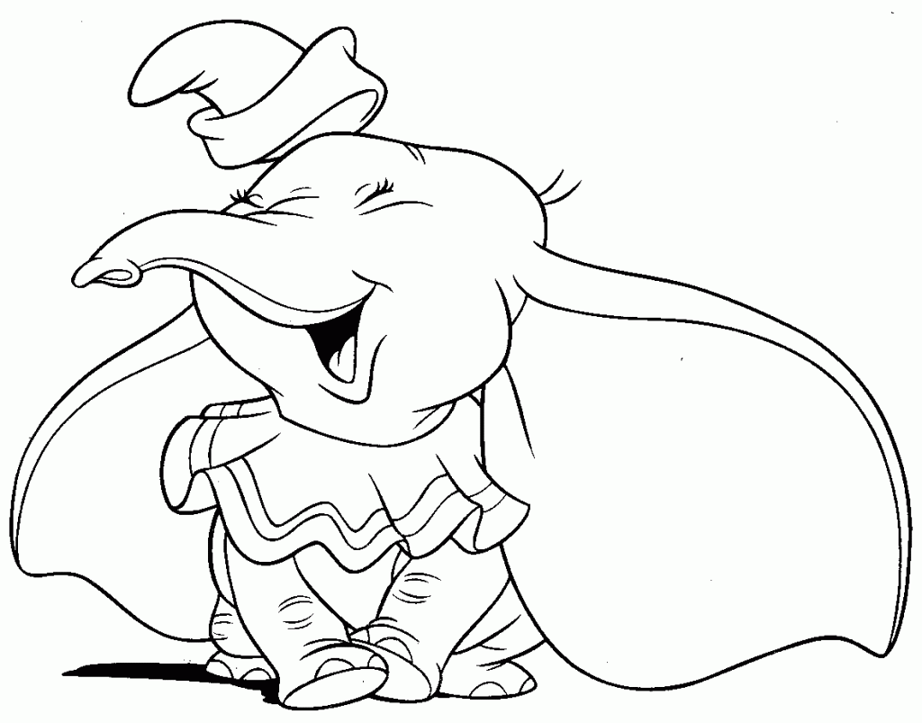 Dumbo Laughing Coloring Page