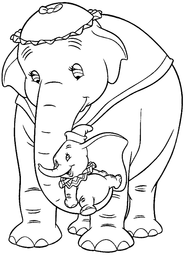 Dumbo And Mrs Jumbo Coloring Page