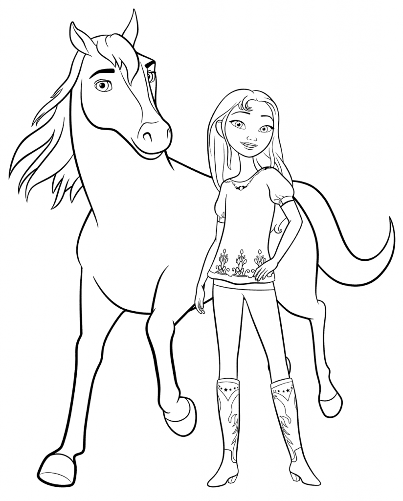 Lucky Spirit Riding Free Coloring Page