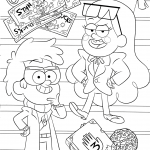 Mabel And Dipper Gravity Falls Coloring Page