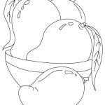 Mango Fruit Bowl Coloring Page