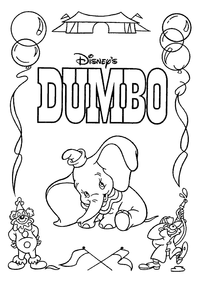 Original Dumbo Movie Coloring Page