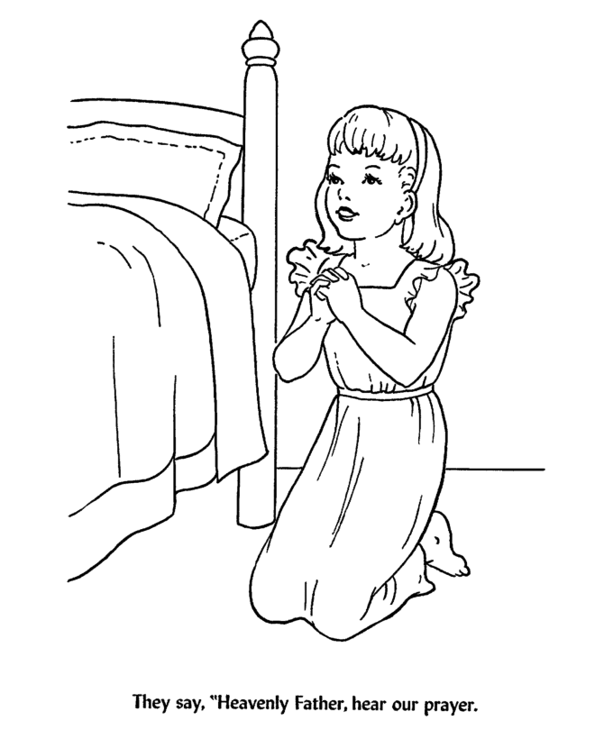 Prayer Before Bedtime Coloring Page