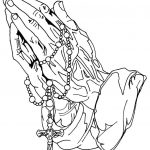 Praying With Rosary Coloring Pages