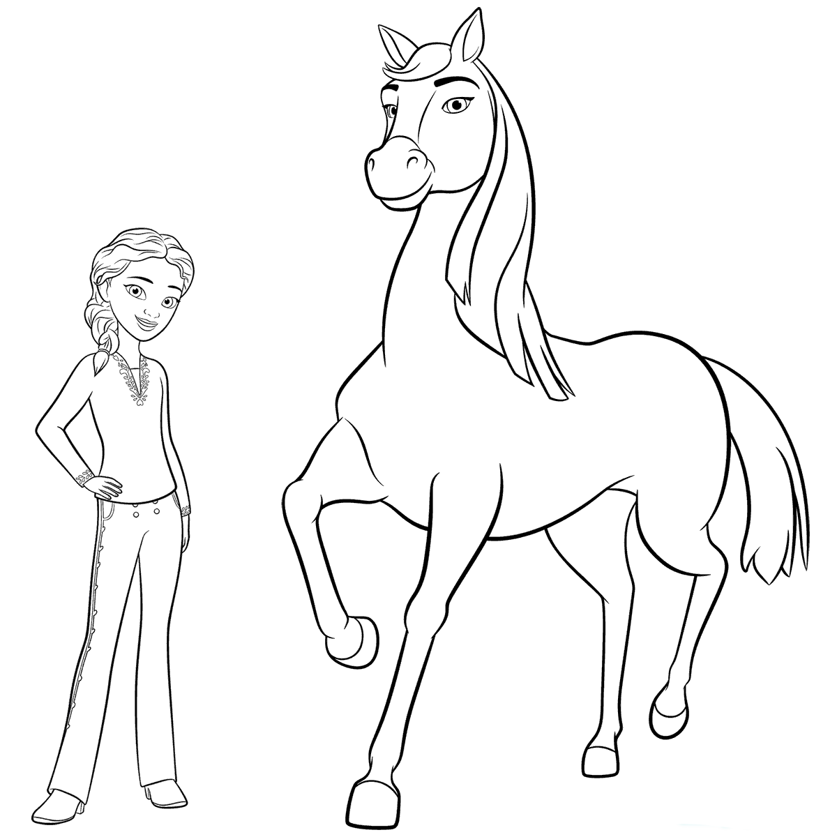 Lucky Spirit Horse Coloring Pages - Lucky is a born leader, always