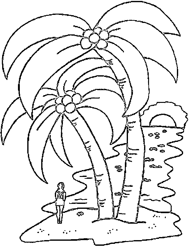 Tropical Mango Treees Coloring Page
