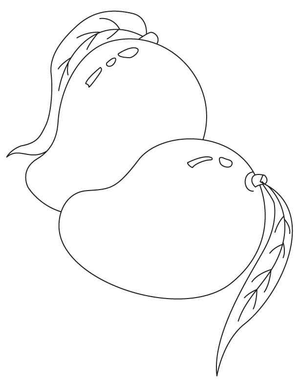 Two Mango Fruits Coloring Page