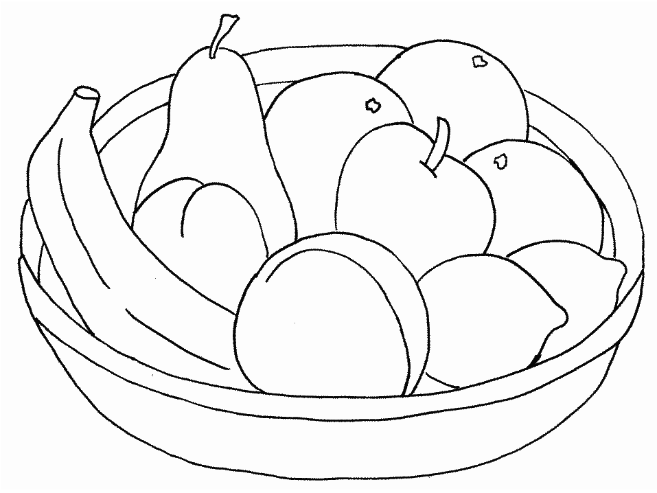 Bowl Of Fruit Coloring Page