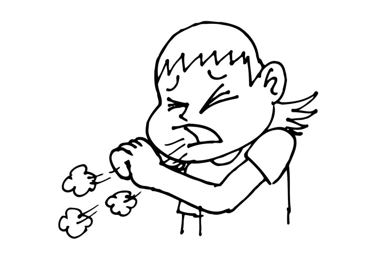 Cover Your Cough Germs Coloring Page