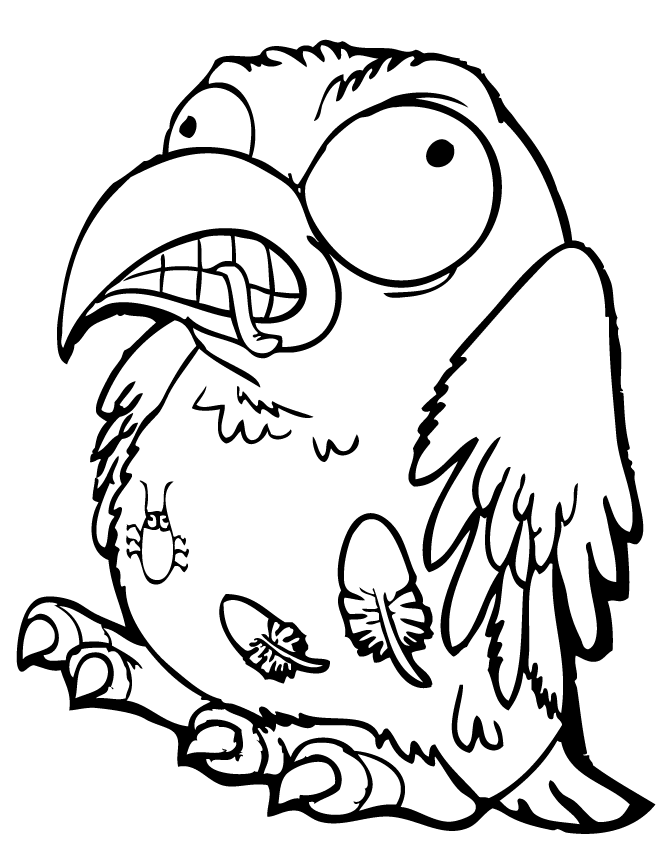 Crazy Crow Coloring Pages