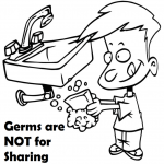 Germs Are Not For Sharing Coloring Page