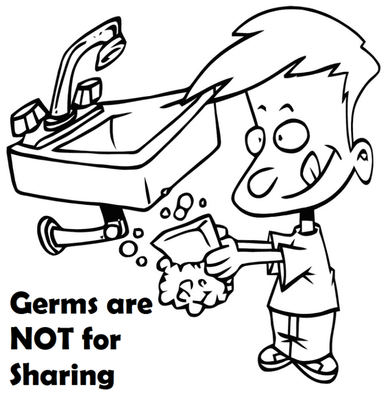 Germs Are Not For Sharing Coloring Page