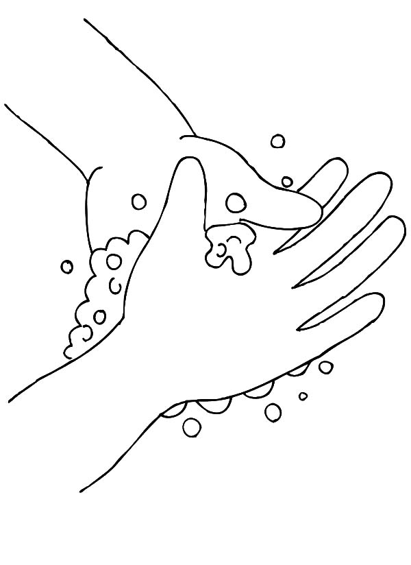 Hand Washing Coloring Pages