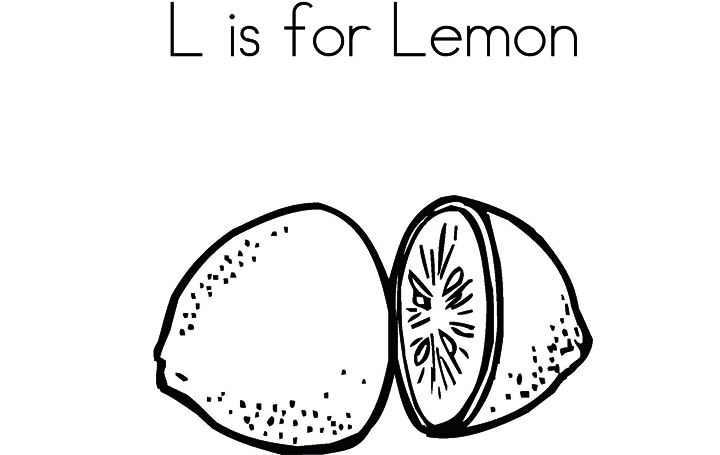 L Is For Lemon Coloring Page