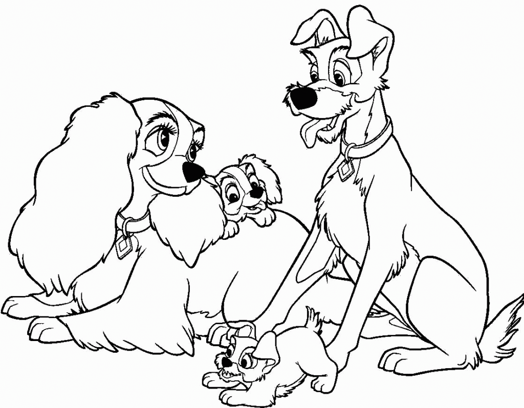 Lady And The Tramp Children Coloring Page
