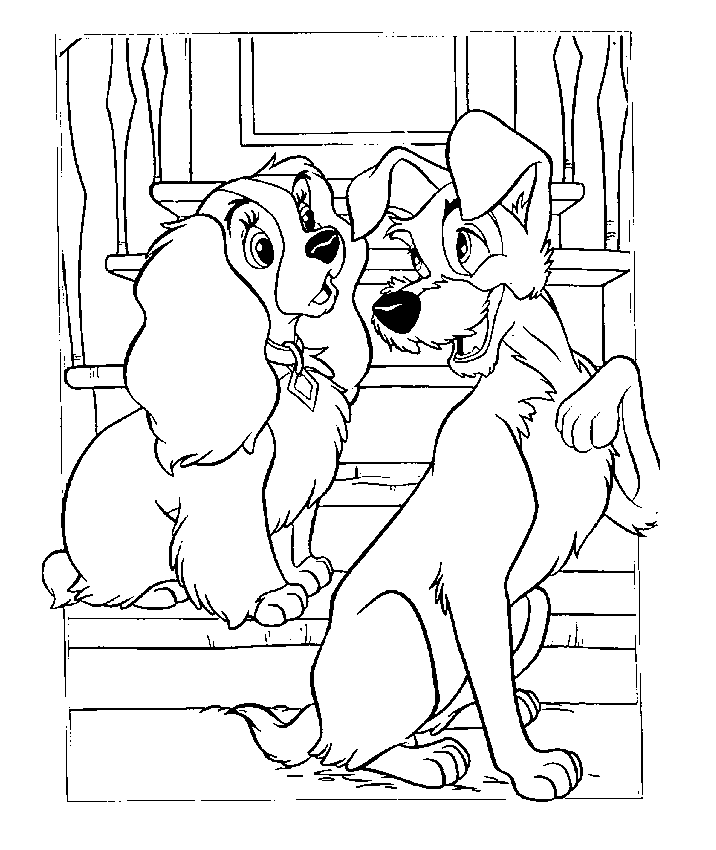 Lady And The Tramp Coloring Page