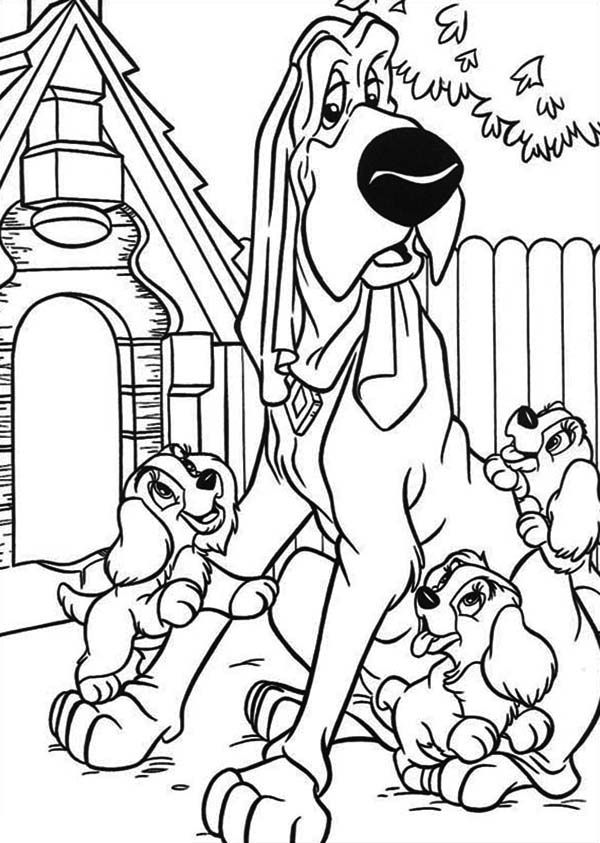 Lady And The Tramp Trusty Coloring Page
